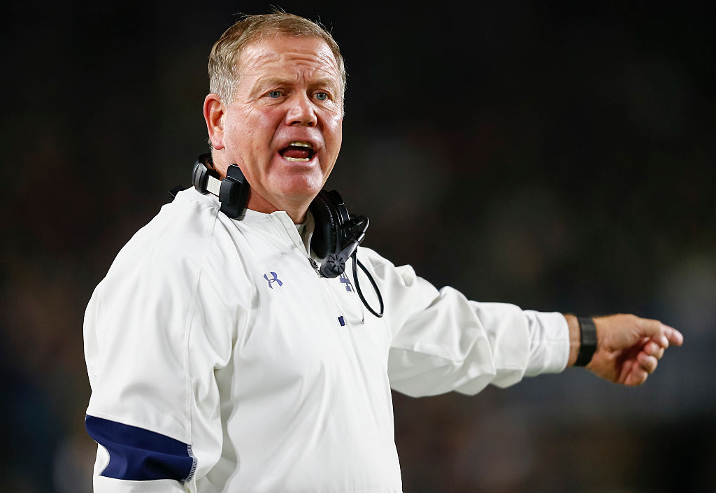Image result for Notre Dame coach Brian Kelly disappointed in AD's vote of confidence