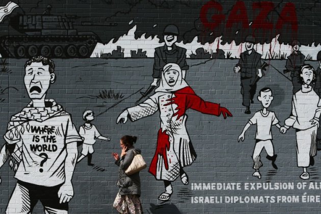 Have you seen the mural about the Gaza conflict painted on the Falls Road?
