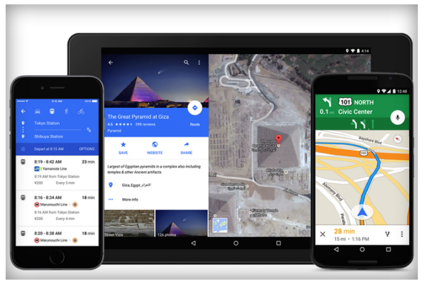 Google Maps變得更加色彩化，推出iOS和Andriod版