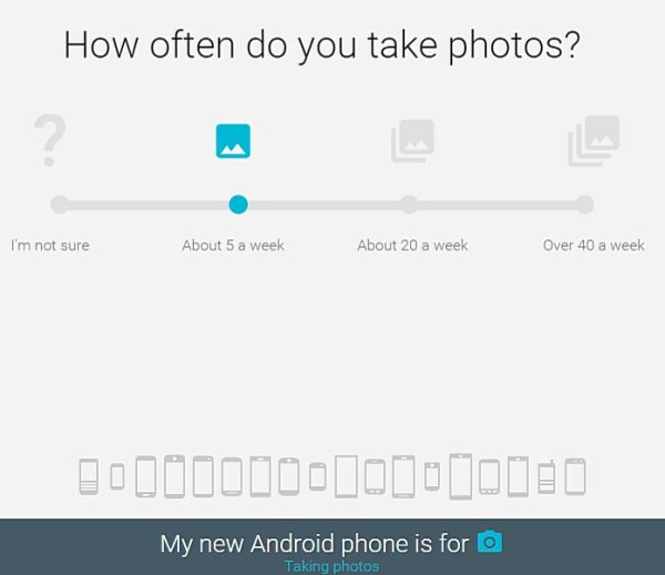 ▲Android網站在大項問題中，會再問1~2個簡易的細項問題，助使用者了解自己的手機使用習慣。