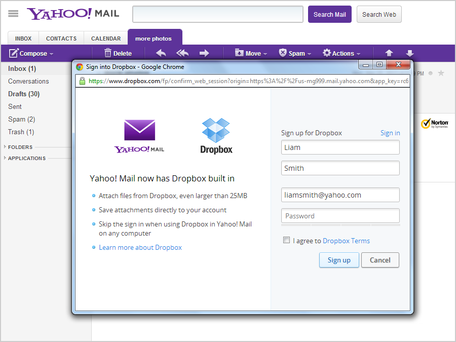 Yahoo! Mail and Dropbox Team to Make Attachments Easier | Product News ...