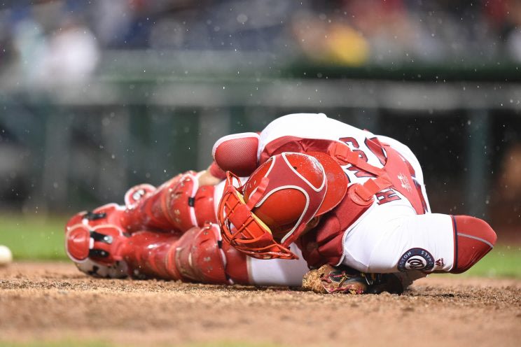 Image result for Nationals catcher Wilson Ramos lost for the season with torn ACL