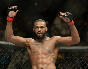 Jon Jones reacts after the end of his UFC light heavyweight title bout with Daniel Cormier. (USAT)