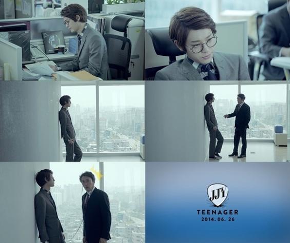 鄭俊英，在「TEENAGER」MV預告中變身血氣方剛的公司職員
