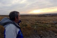 El diputado Julio Cobos, al llegar a las Islas Malvinas