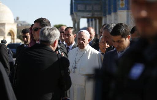 Le Pape François arrive sur l'Esplanade des Mosquées à Jérusalem, le 26 mai 2014