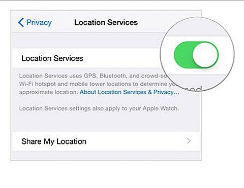 ▲關閉定位服務再重新打開定位服務，有助於解決iOS 8.4的定位異常問題