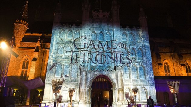 A projection on to the Guildhall for Sky Atlantic's premiere of the fourth season of Game of Thrones at The Guildhall, London.