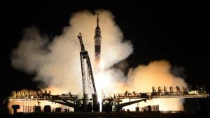 Russian Soyuz-FG rocket with the Soyuz TMA-12M spacecraft&nbsp;&hellip;