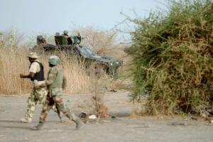 Nigerian soldiers patrol in the north of Borno state&nbsp;&hellip;