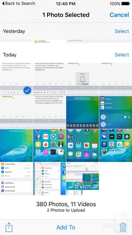 iOS 9新增一次多選照片手勢功能，有抄襲Google Photos之嫌！