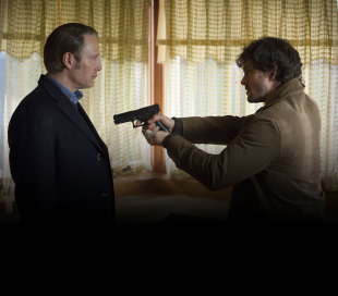 HANNIBAL -- Savoureux Episode 113 -- Pictured: (l-r) Mads Mikkelson as Dr. Hannibal Lecter, Hugh Dancy as Will Graham -- (Photo by: Brooke Palmer/NBC)