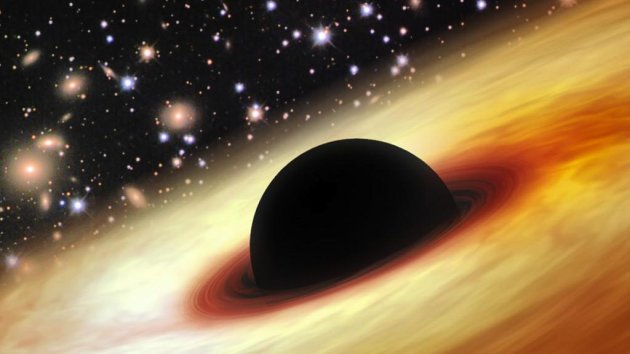 Ilustración del agujero negro.