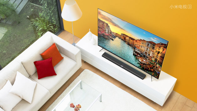 小米正式發表小米電視3，採用分離式設計，將電視主機做在獨立音響內，日後不想換螢幕也可升級電視性能，售價4,999元人民幤。（圖／Nownews）