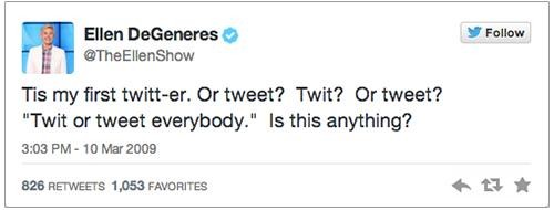 Tweet from Ellen Degeneres