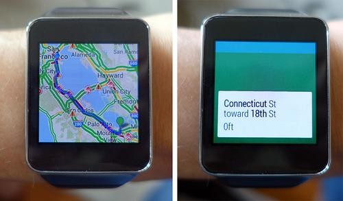 Watches displaying Google maps and directions