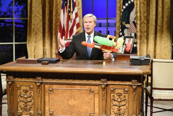 PHOTO: SATURDAY NIGHT LIVE -- 'Will Ferrell' Episode 1737 -- Pictured: Will Ferrell as George W. Bush during the 'Cold Open' in Studio 8H on Saturday, January 27, 2018 (Will Heath/NBCU Photo Bank via Getty Images)