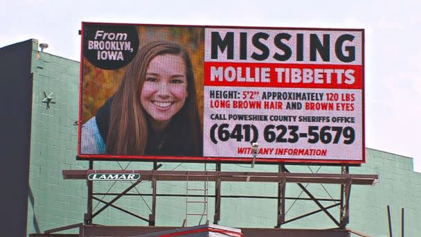 PHOTO: Missing Person billboard for University of Iowa student Mollie Tibbetts. (KCRG)