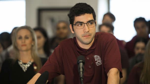 PHOTO: Marjory Stoneman Douglas High School student Lorenzo Prado speaks at a press conference in the Florida state Capitol in Tallahassee, February, 21, 2018. (COLIN ABBEY/EPA via Shutterstock)