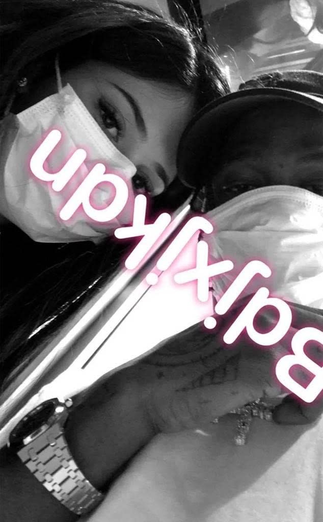Travis Scott posts a pic of he and Kylie Jenner.