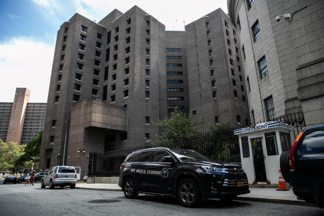 A medical examiner vehicle is seen Metropolitan Correctional Center jail, where financier Jeffrey Epstein was found dead. (Photo: Jeenah Moon/Reuters)
