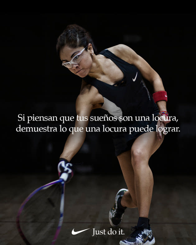 Paola Longoria se suma al mensaje de la nueva campaña de Nike.