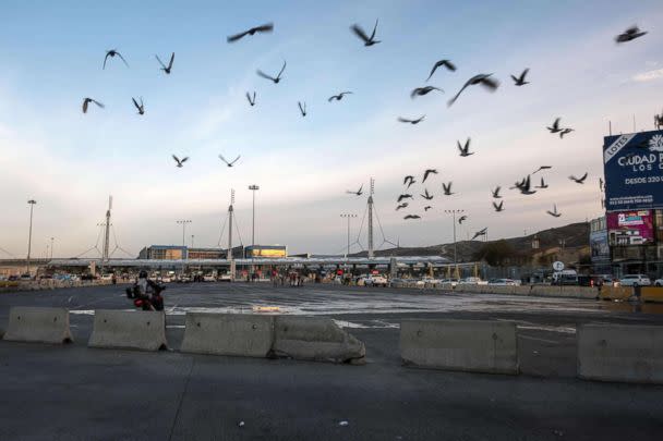 PHOTO: Birds fly over almost empty border crossing lines, after U.S. authorities temporarily closed the San Ysidro port of entry at the US-Mexico border, as seen from Tijuana, Mexico, Nov. 19, 2018. (Guillermo Arias/AFP/Getty Images)