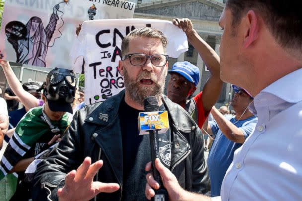 PHOTO: The alt-right leader and former co-founder of Vice Magazine Gavin McInnes attends an Act for America rally to protest sharia law on June 10, 2017 in Foley Square in New York City. (Andrew Lichtenstein/Corbis via Getty Images)