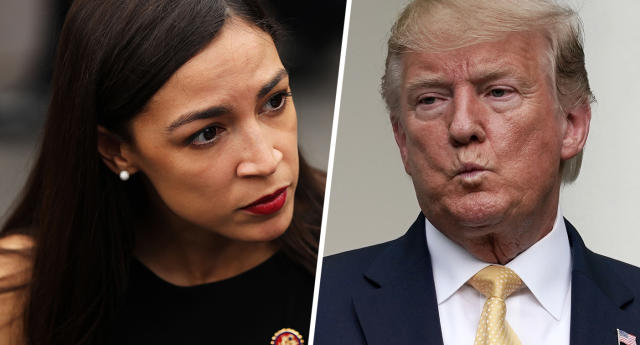 Rep. Alexandria Ocasio-Cortez (Photo: Spencer Platt/Getty Images); President Trump (Photo: Alex Wong/Getty Images)