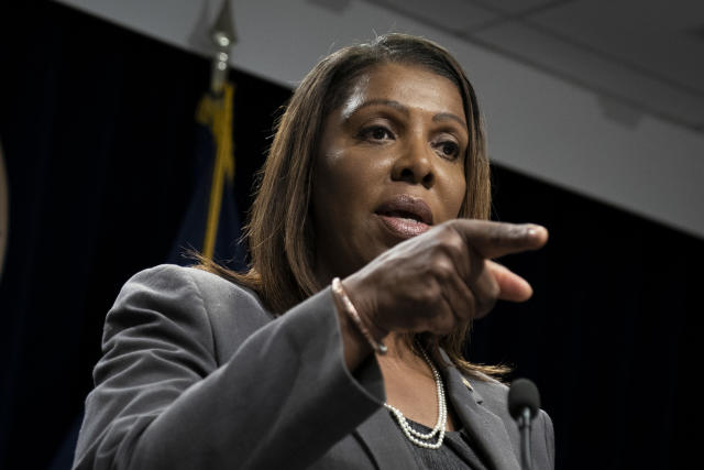 NEW YORK, NY - JUNE 11: New York Attorney General Letitia James speaks during a press conference, June 11, 2019 in New York City. James announced that New York, California, and seven other states have filed a lawsuit seeking to block the proposed merger between Sprint and T-Mobile. James said that the merger would deprive customers of the benefits of competition and potentially drive up prices for cellphone service. (Photo by Drew Angerer/Getty Images)