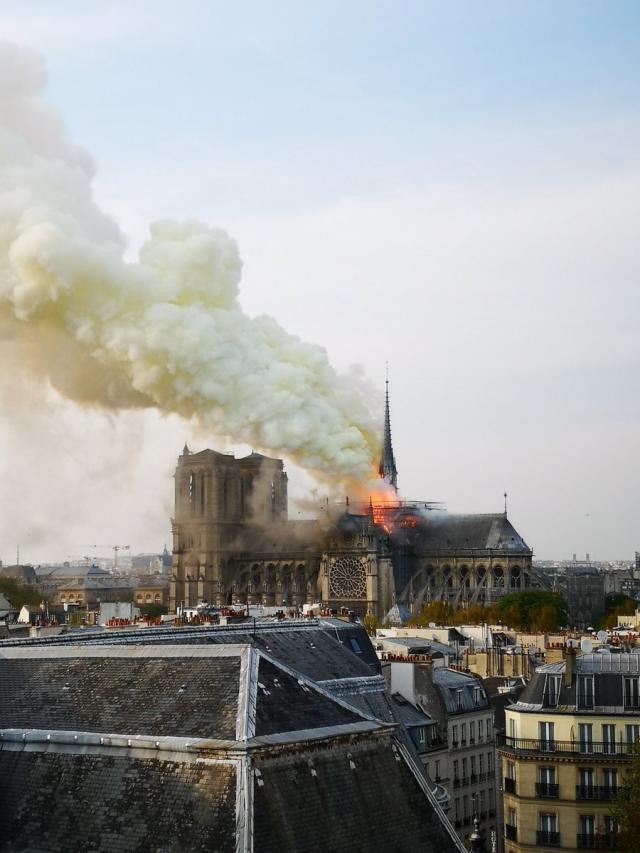 A fire has broken out at Notre-Dame Cathedral, in Paris. (NBC)