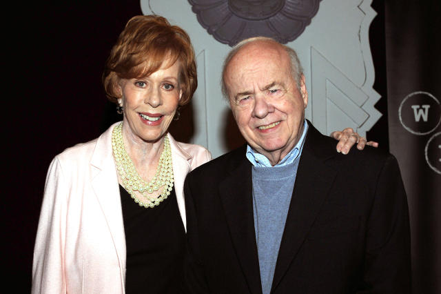 Comedians Carol Burnett and Tim Conway pictured on Nov. 12, 2013, in Beverly Hills, California. (Photo: Joshua Blanchard/WireImage)