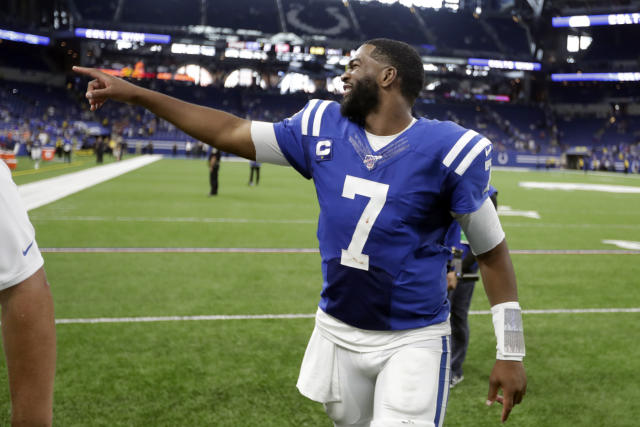 Indianapolis Colts quarterback Jacoby Brissett has been a nice story since Andrew Luck's retirement. (AP)