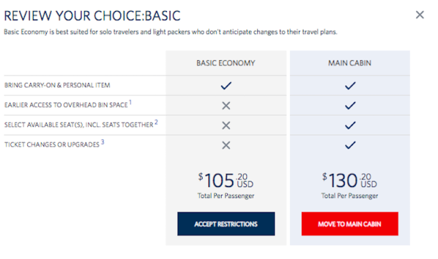 Delta basic economy