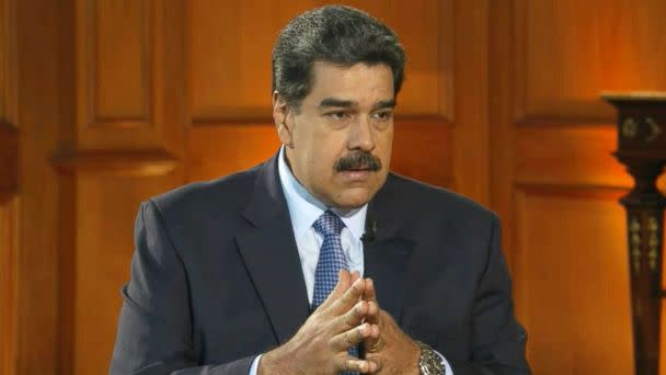 PHOTO: Nicolas Maduro is pictured during an interview with ABC News on Feb. 25, 2019, in this image made from video. (ABC News)