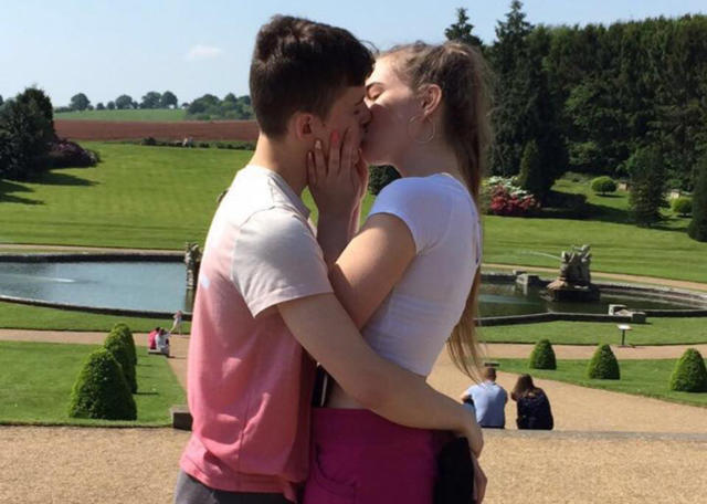Heartbreaking moment teenage girl embraces boyfriend moments before his lif...