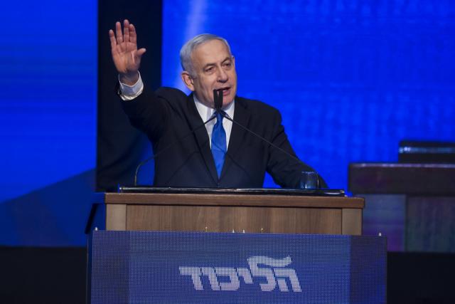 Israeli Prime Minister Benjamin Netanyahu speaks at the Likud Party after vote event: Getty Images