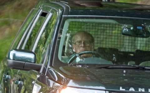 Prince Philip driving near Balmoral Castle in September last year  - Credit: Peter Jolly/Northpix