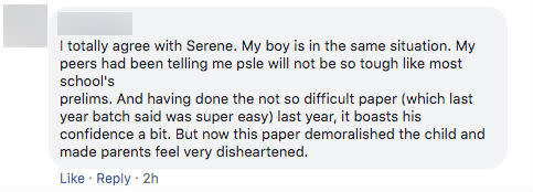Facebook comment on Serene Eng-Yeo's post addressing Education Minister Ong Ye Kung.
