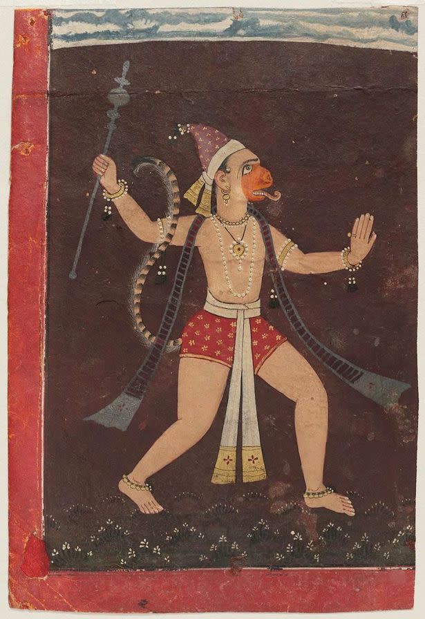 Hanuman, divindade hindu que, segundo familiares de Shivam, reencarnou no garoto (Wiki Commons / Pahari Painter)