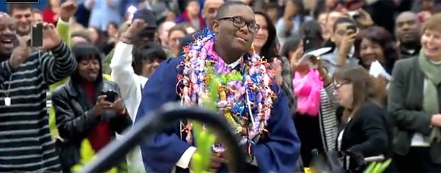 Students at Decatur High School help Dom Cooks, who has a brain tumor, celebrate his graduation early. (GMA)